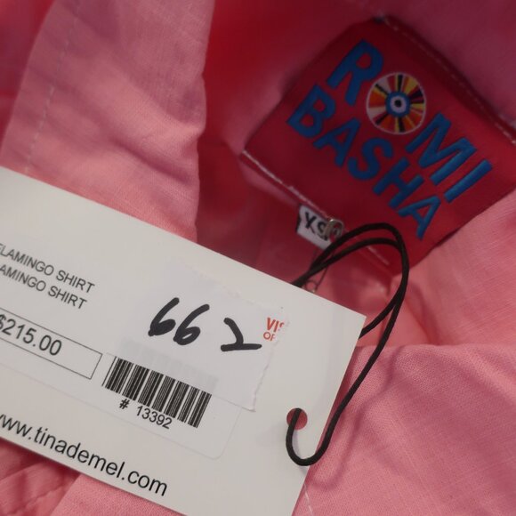 NWT Womens Romi Basha Pink Paisley & Animal Print Button Down Shirt XS - Picture 5 of 5